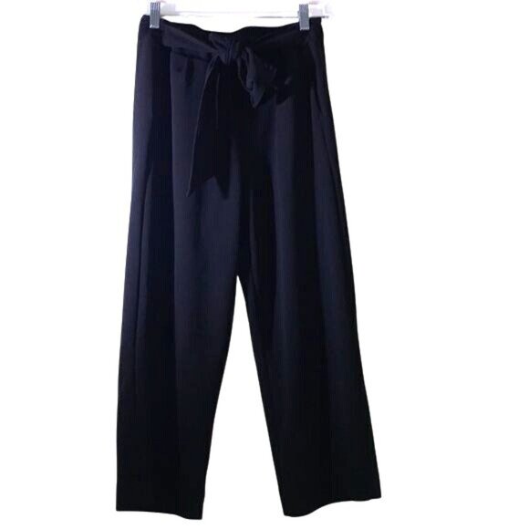 BBJ Los Angeles Black High-Waisted Tie-Front Wide-Leg Pants S - Picture 2 of 13